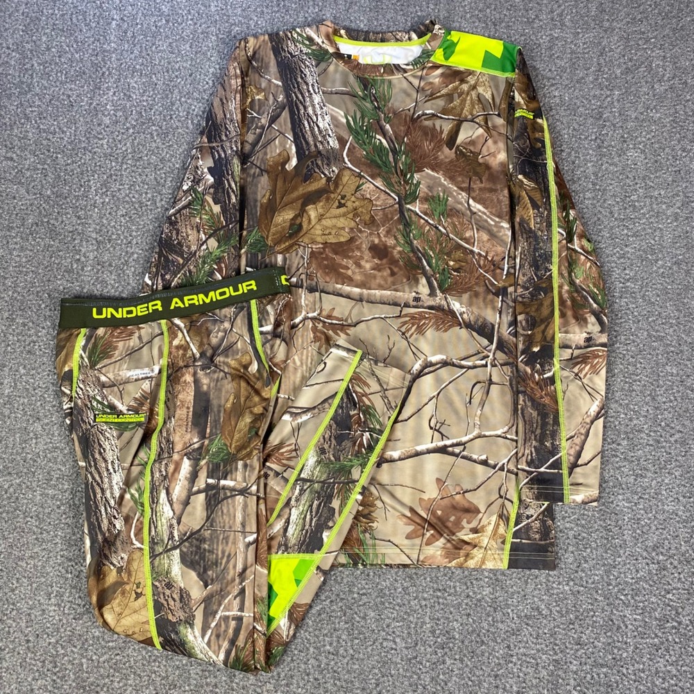 Under Armour Mens‎ Base Layer Set S Camo Realtree Scent Control Hunting Gear